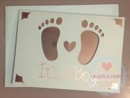 Baby Feet It's A Boy Card